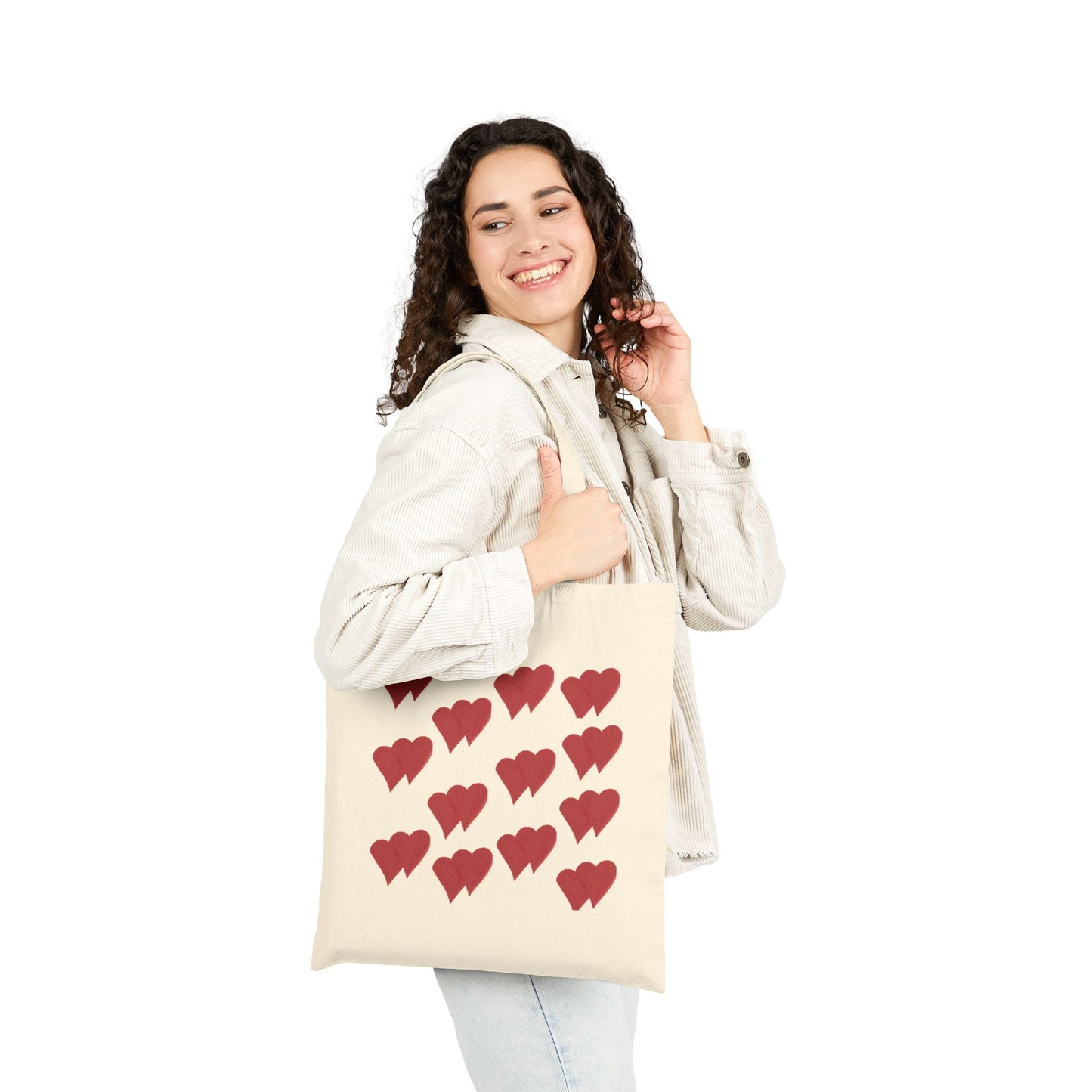 Canvas Tote Bag — Red Heart Cluster Eco Tote (Valentine’s Day Gift)