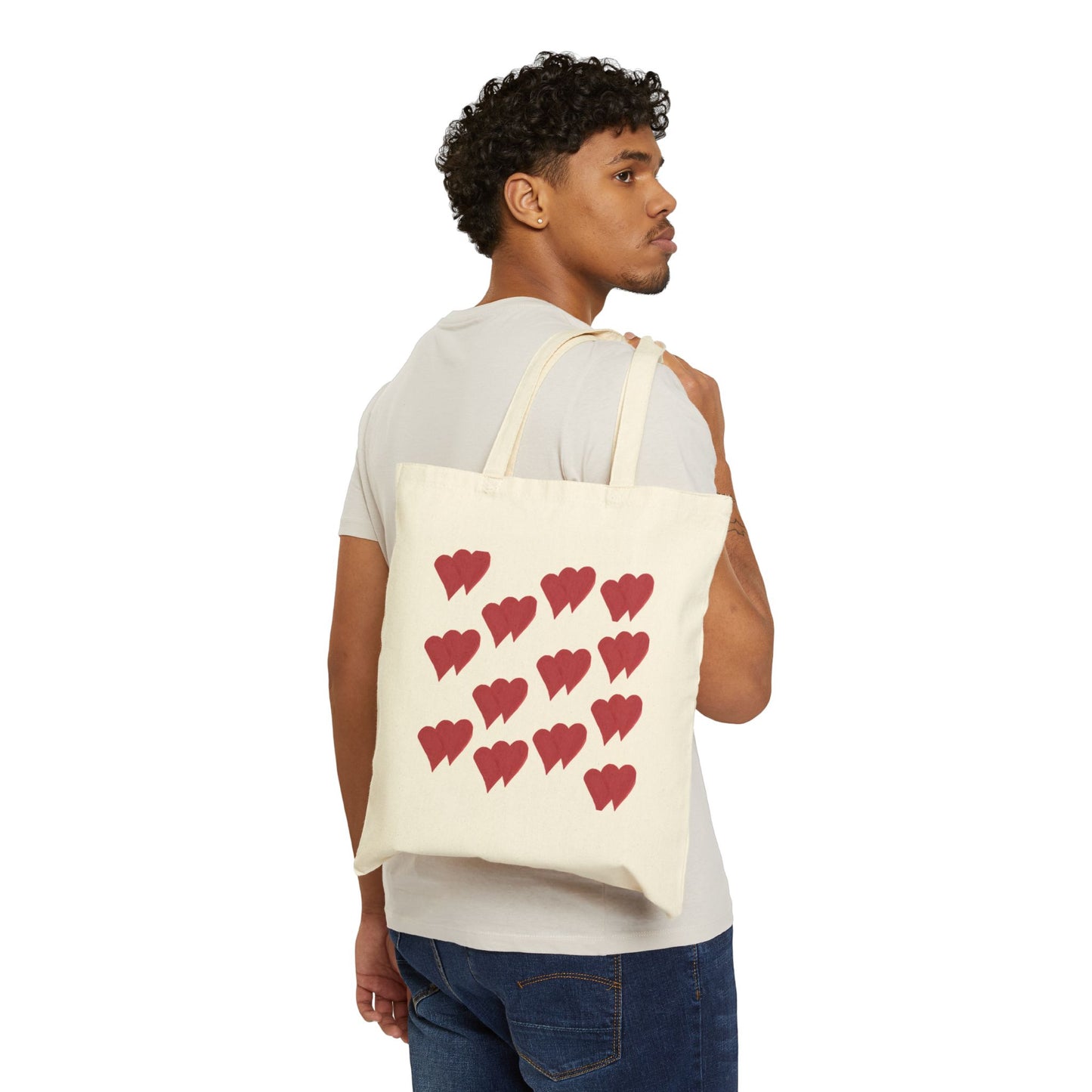 Canvas Tote Bag — Red Heart Cluster Eco Tote (Valentine’s Day Gift)